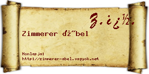Zimmerer Ábel névjegykártya