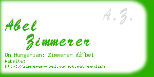 abel zimmerer business card